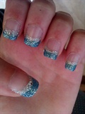 Blue and silver glitter