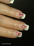 French white with black &amp; red decoration