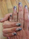 Purple &amp; silver with black decoration