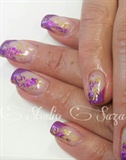 Purple with golden design