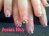 Leopard with pink line