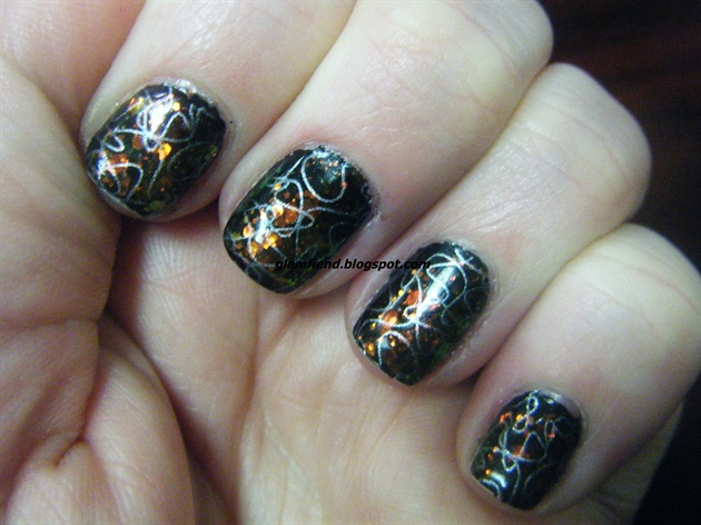 Chunky Holo Black with silver scribbles