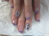 Purple French W/ nail art