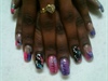 pink and blak nails
