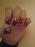 Purple and red glitters