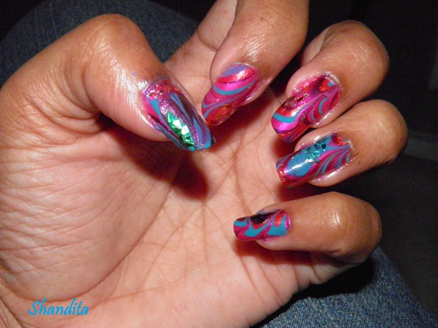 Water Marble wit glitter