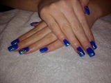 electric blue with gems and sparkle