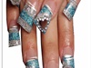 Blue Glitter Encapsulated Nail Art