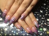 Lilac And Teal Glitter Acrylic Fade 