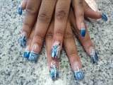 Blue and White Crackle