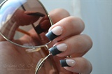 black mate french manicure
