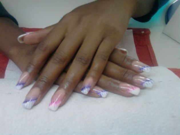 art nail i pink and purple