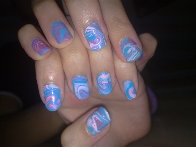 Spiral Blue Current Water Marbling