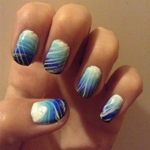 Blue ombre water marble