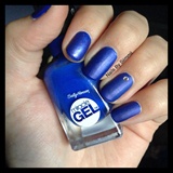 Mattefied blue with sheer purple overlay