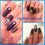 Edgy Black Matte nails
