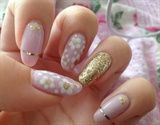 Baby pink, flowers and gold