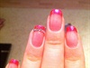 Pink tips with rhinestones