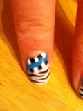 Zebra and blue design nails