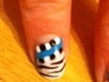 Zebra and blue design nails