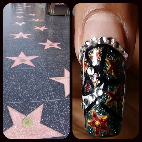 I wanted to share a few of my source photo and the final nail.\n\nThis is my Hollywood Walk of Fame nail.