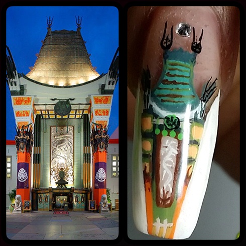 This is my Grauman's Chinese Theater nail.