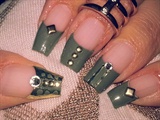 french tip olive green