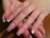 French Nails w/ white and glitter mix