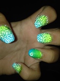 Green Flower Nails 