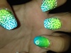 Green Flower Nails 