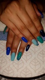 Blue And Green Nails 