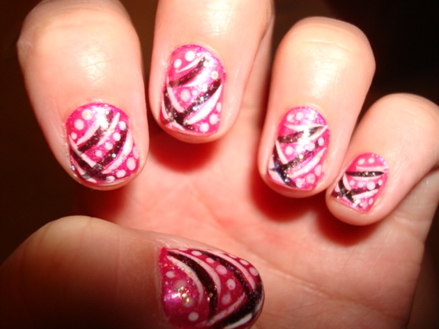 pink white n black abstract design