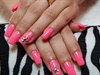 Neon pink gel nails
