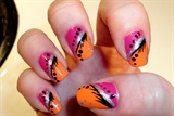 pink &amp; orange. Inspired by love4nails