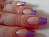 Violet glitter tips