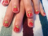 Strawberry nails for a princess