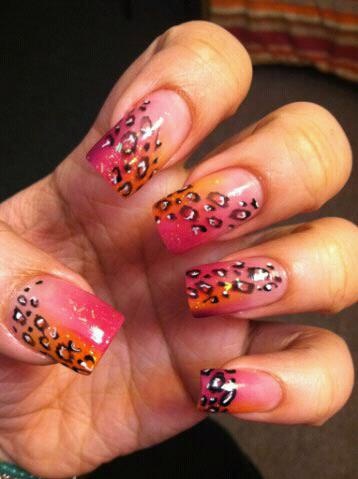 cheetah orange and pink