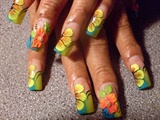 Bright 3D &amp; hand-painted flowers