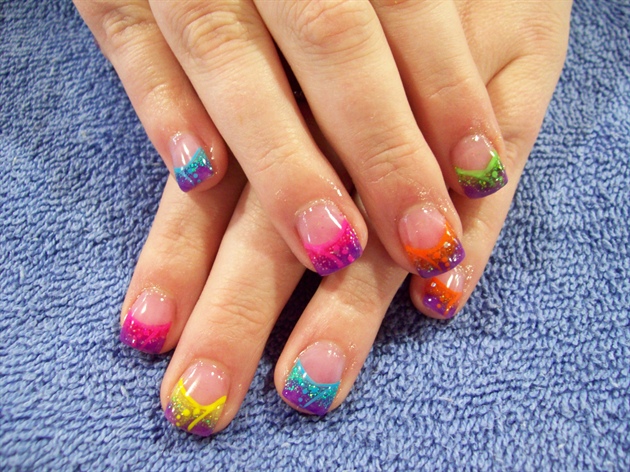 9. "Colorful Ombre Nail Art Design" - wide 7