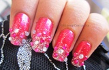 Glitter party ombre nails.