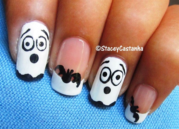 Cute and easy Ghost nail design - Nail Art Gallery