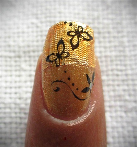 Easy nail design with chocolate wrapper!
