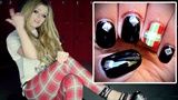 Plaid Nails Inspied by Avril Lavigne