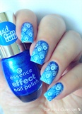 Blue Seashell Nails