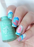 Water marble &amp; small stamping