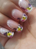 White french tip w/ FLOWERS