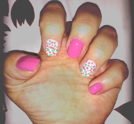 Pink and white polka dots 