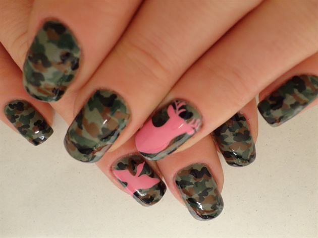 5. Pink and Gray Camo Tip Nail Design for Short Nails - wide 2