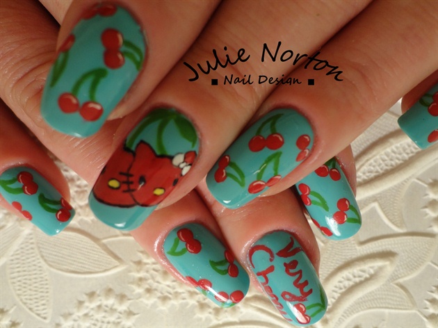 Hello Kitty Cherry Nails