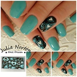 Teal and Brown Hearts 